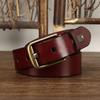 Hochwertiger Herrengürtel mit Messingschnalle, echte Rindslederoberfläche, modischer, individueller All-Match-Gürtel für Freizeithosen