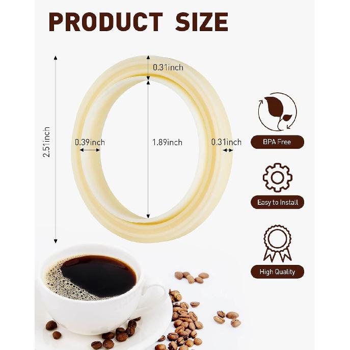54mm Silicone Steam Ring, 2PCS Grouphead Gasket Replacement Accessories, No BPA Silicone Gasket Seal, for Breville Espresso Machine