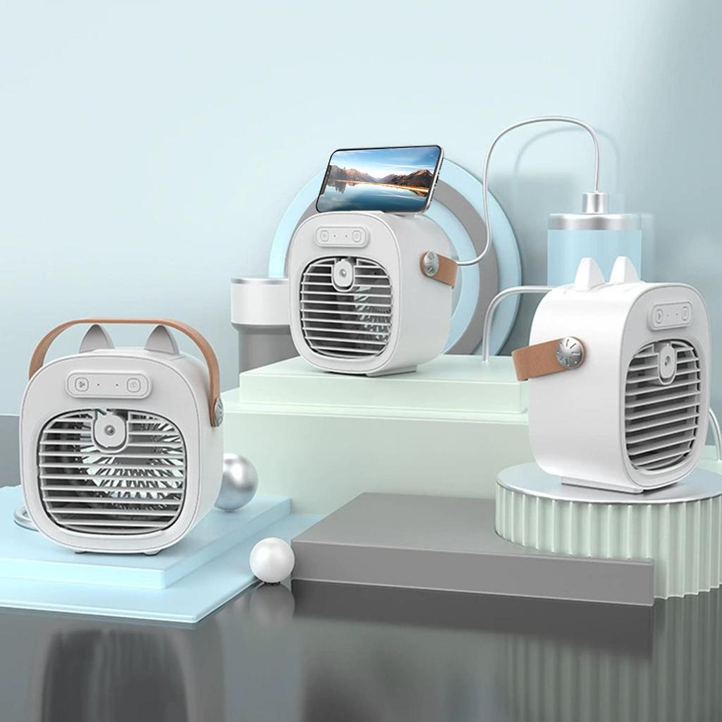Air Cooler Portable Air Conditioner Small Cooling Device with 3 Wind Speeds for Camping Outdoor Dormitories Children's Room