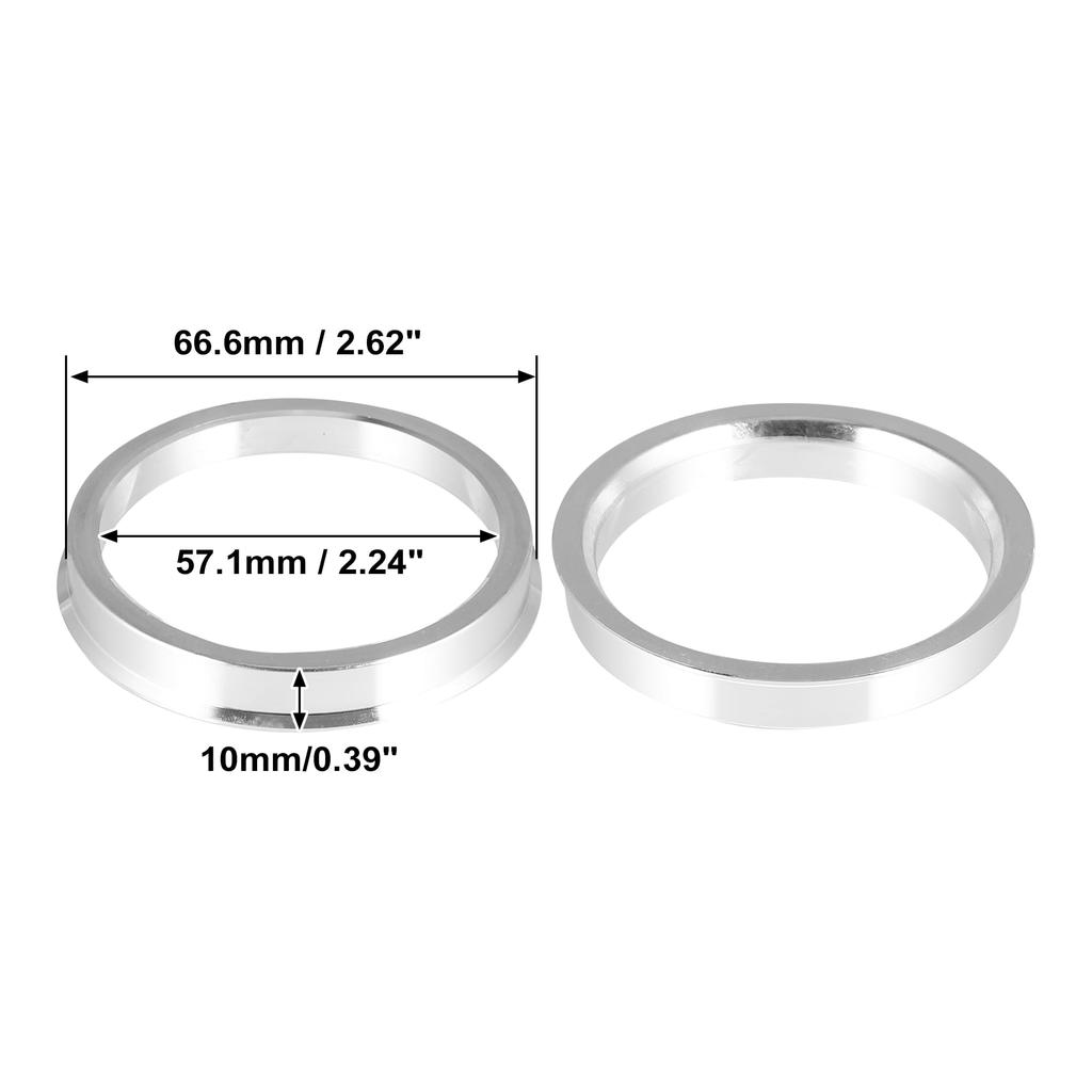 uxcell Hub Ring, 2.6 inch (66.6 mm) / 2.2 inches (57.1 mm), Wheel Hub