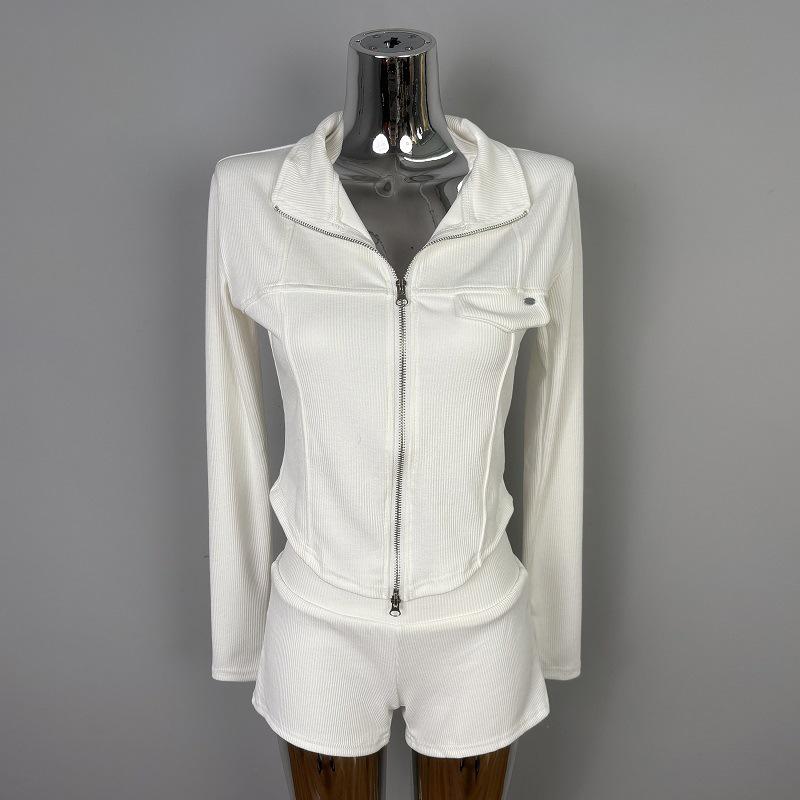 Korean Dongdaemun Slimming Two-Piece Hoodie and Shorts Set for Women