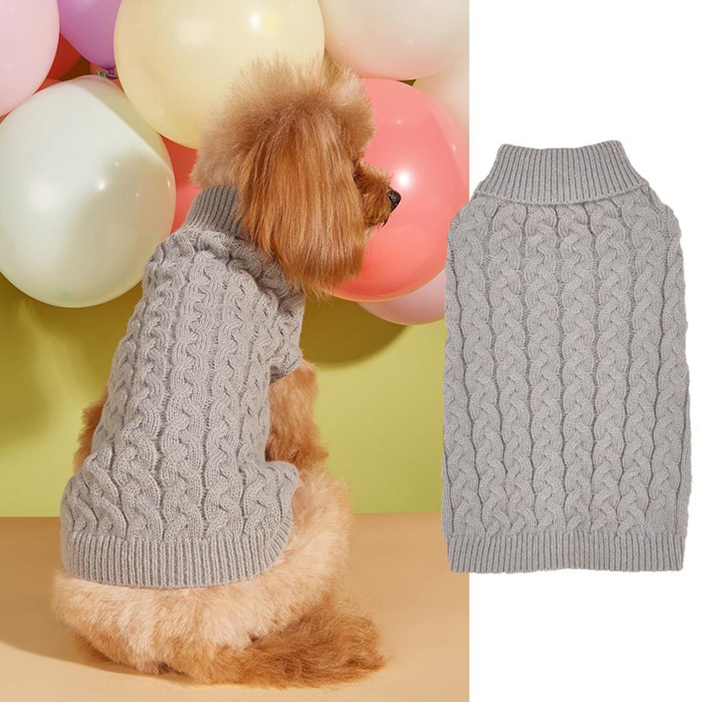 Zwei Fuß Lässig Elastisch Einfarbige Multi- Vollzopfmuster Bequem Teddy Bichon Hundepullover