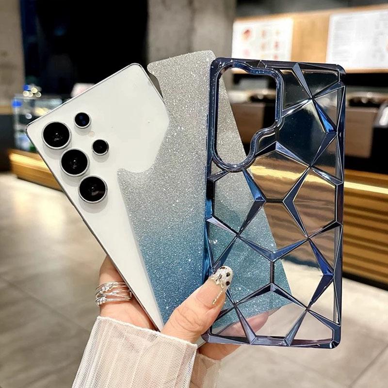 Glitzer Handyhüllen Für Samsung Galaxy S25 Ultra S24 S23 Beschichtete Rückseite
