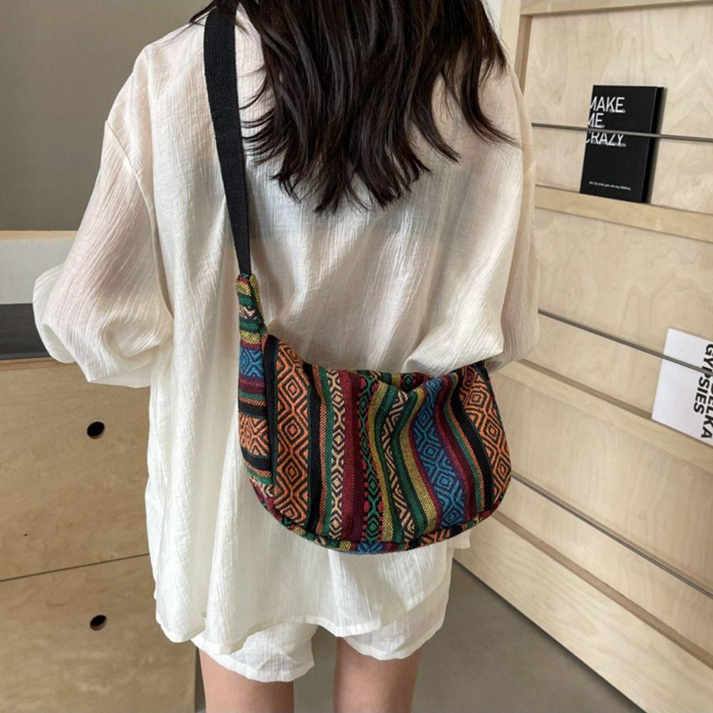 Handbag Bohemian Shoulder Bag Large Capacity Weave Folk Messenger Bag Outdoor