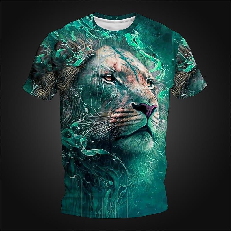 Men's Graphic Animal Dragon T Shirt Tee Short Sleeve T Shirt 3D Print Crew Neck Shirt Vintage Fashion Designer Outdoor Casual