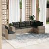 VidaXL Garden Lounge Set with Cushions 6 Pcs, Patio Sofas, Furniture Set, Outdoor Terrace Furniture, Grey 3222631