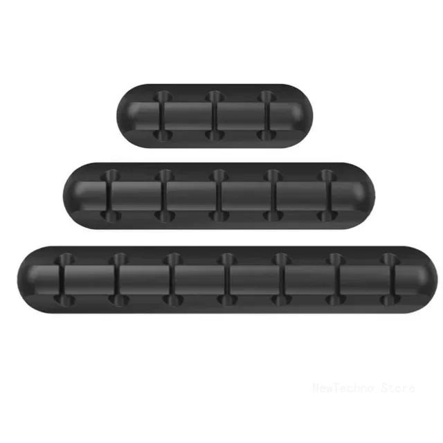 Organiseur de câbles en silicone, enrouleur de câbles USB, organiseur de bureau, clips de rangement, support de câbles pour souris, casque, fil
