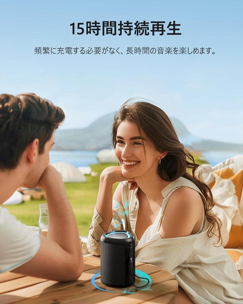 cooboom Bluetooth Speaker Bluetooth Speaker IPX7 Waterproof Portable Speaker with LED Light Stereo Wireless Calling for Car Bluetooth5.3 2-Pairing