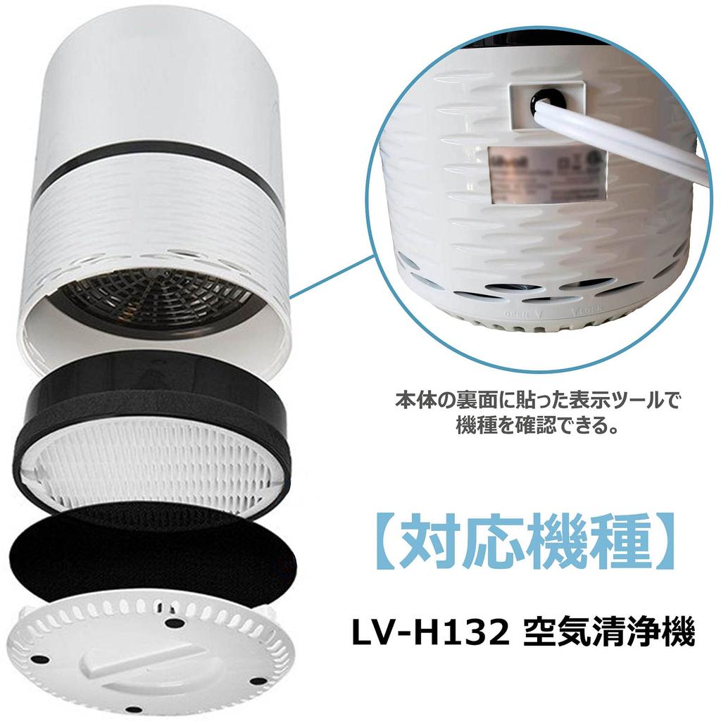 BBT Air Purifier Replacement Filter Compatible Dust Collection and Deodorizing Filter for and 2 Filters Included LV-H132-RF Pollen, Allergens, PM2.5