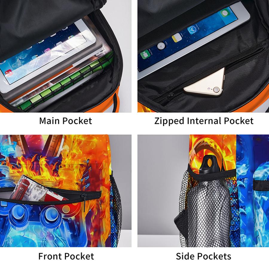 Headphone Game Controller Design Backpacks For Boy And Girls Best Gifts 2D Flat Cartoon School Bag For Children