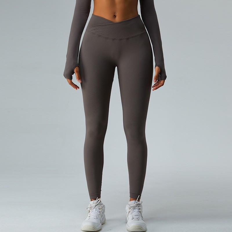 High Waist Cross-Back Seamless Yoga Pants Women Tummy Control Butt Lift Quick Dry Running Gym Leggings