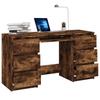 Desk In Smoked Oak Finish 140 X 50 X 77 Cm Particleboard