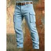 Men S Slim Fit Cargo Pants With Pockets Outdoor Casual Long Trousers