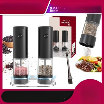 Electric Pepper Grinder Set, Kitchen Tools Household Dry Battery Sea Salt Grinder