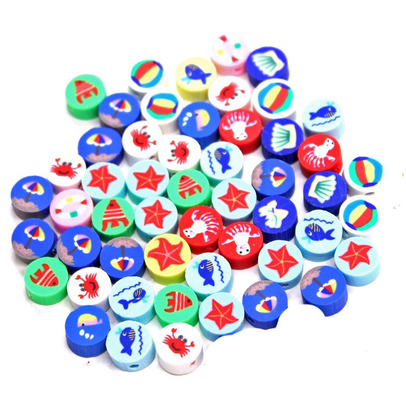 Soft Pottery Pieces Beaded Diy Mobile Phone Chain Accessories Loose Beads Smiley Face Letters Animal Fruit Mixed Soft Pottery