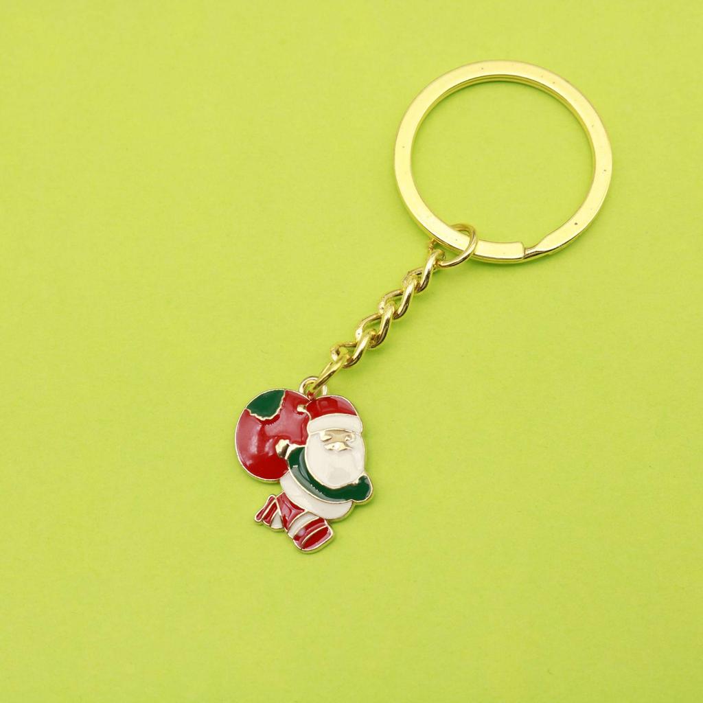 Adorable Cartoon Santa Claus Metal Keychain - Christmas Decoration, Couple Pendant, Small Gift