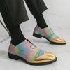 Men Derbys Gold Color Wedding Dress Dance Shoes Leather Shoes Business Formal Shoes Tuxedo Prom Blazers Shoes Large Size