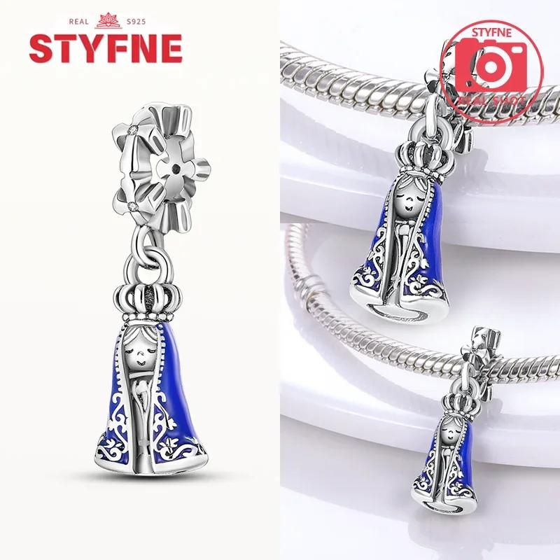 Copper Virgin Mary Pendant Charm Cross Religious Bead Series Beads For Original Bracelet Diy Fine Jewelry Gift For Women