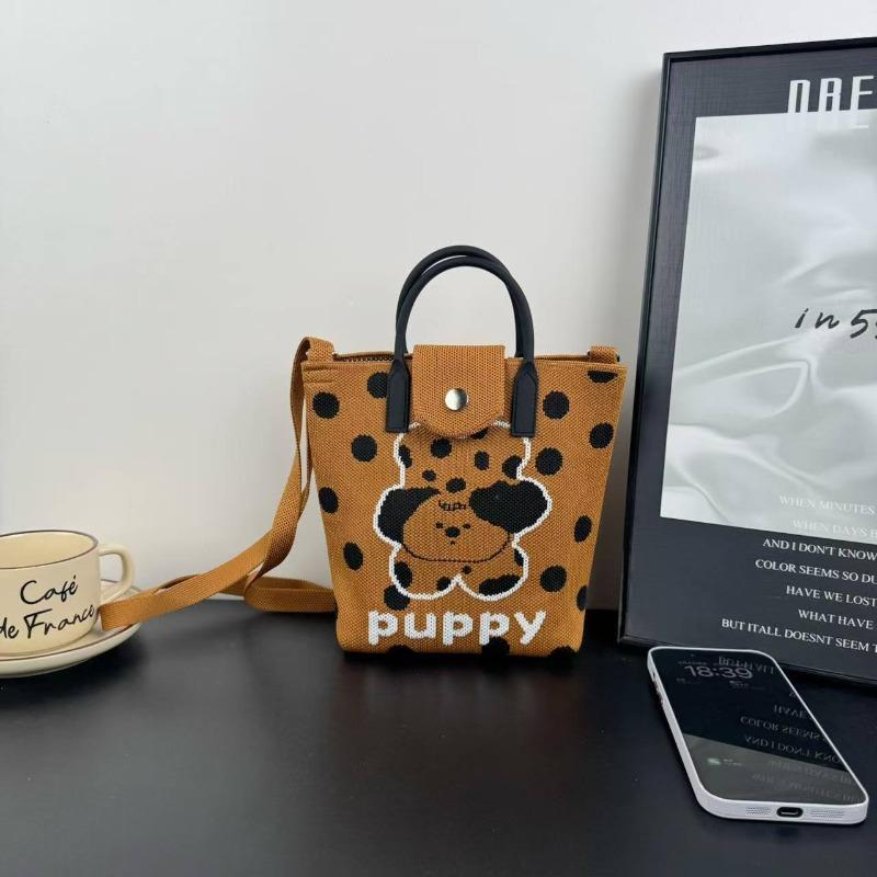 New knitted mobile phone bag, high-end handbag, women's messenger bag, adjustable versatile, convenient and large-capacity bag