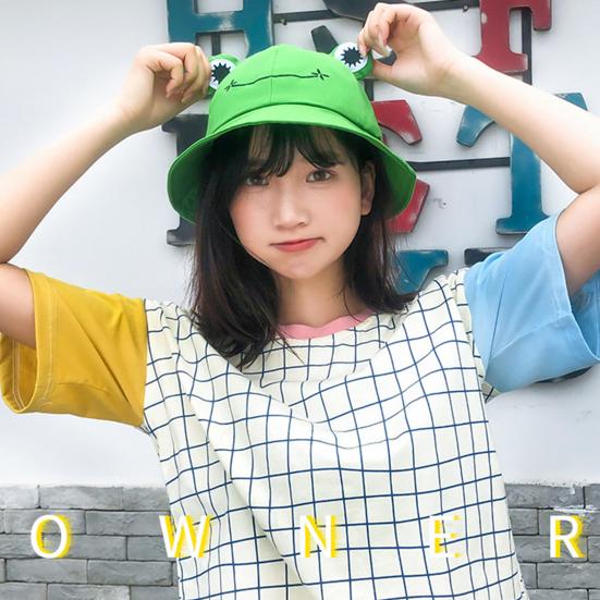 Cute Frog Design Sun Protection Fisherman Hat Children Adults Outdoor Bucket Cap