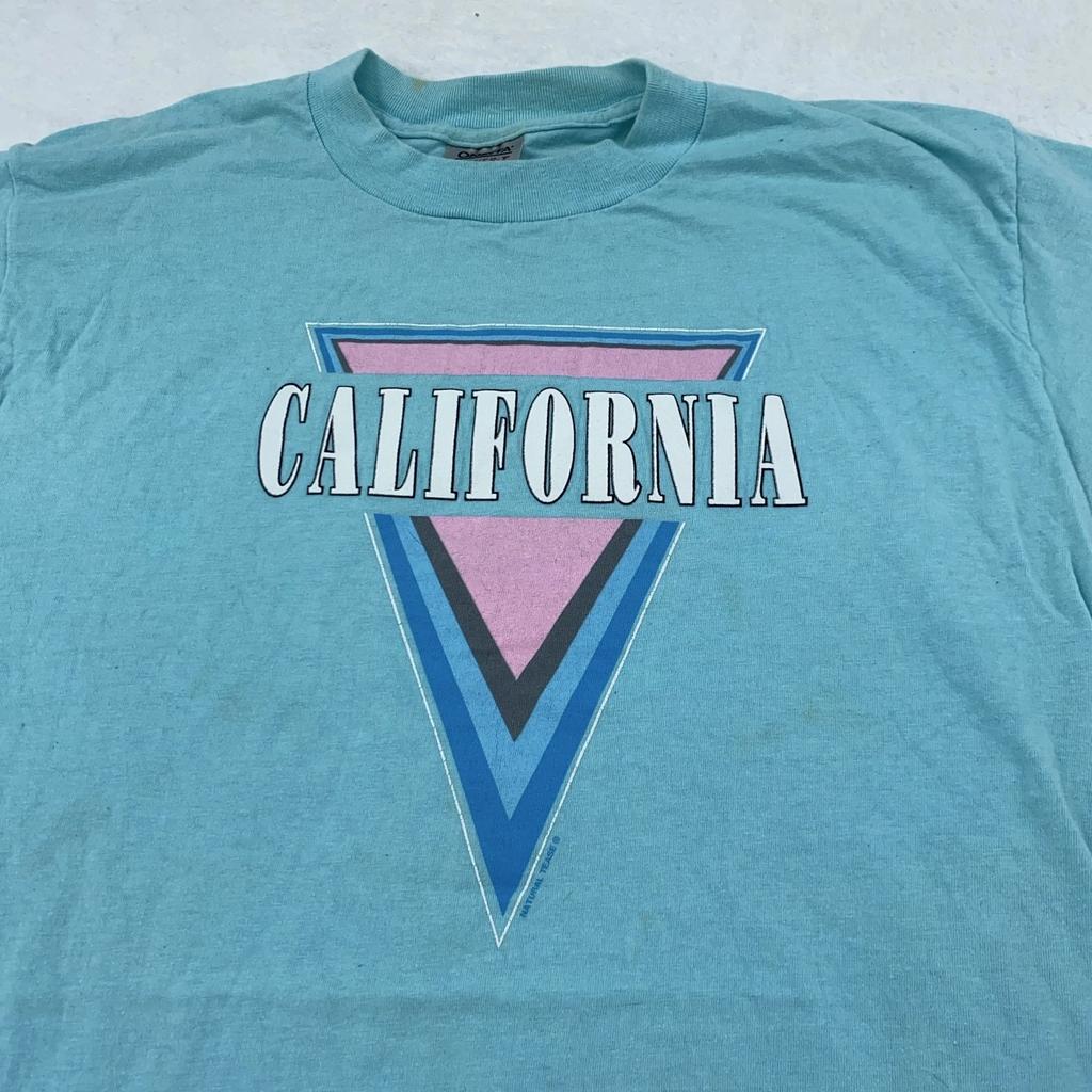 Vintage California Shirt Mens Medium beach surf sail Graphic 90s Made USA Tee