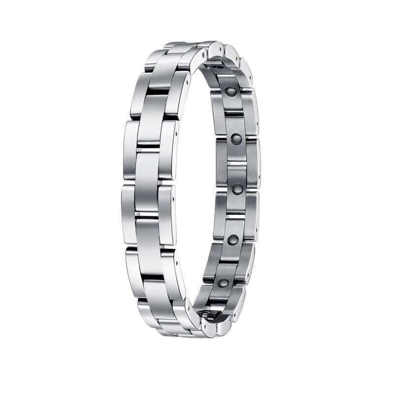 Magnetic Therapy Bracelet Men Women Geometric Stainless Steel Chain With Hematite Beads Anti-Fatigue Health Jewelry