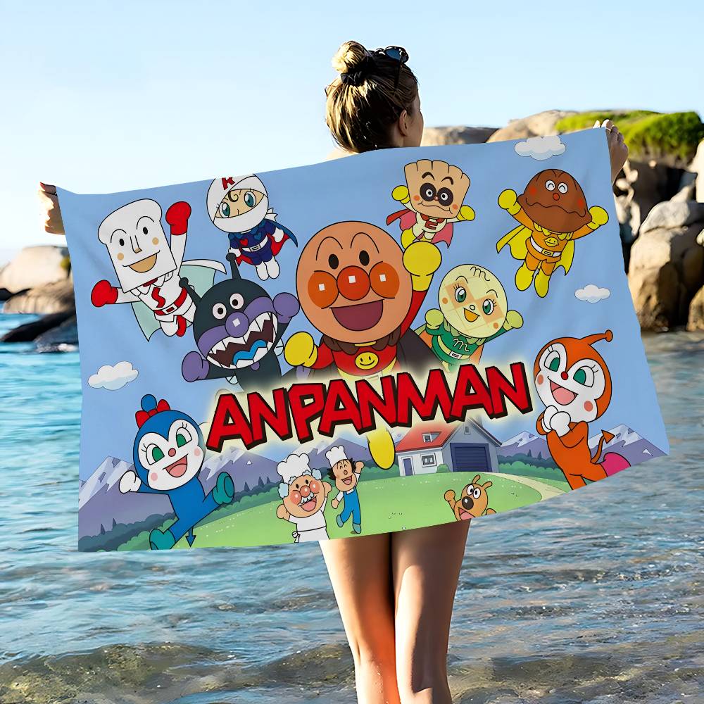 Classic Japanese Anime A-AnpanmanS Microfiber Printed Beach Towel Mountain Yoga Beach Swimming Running Absorbent Soft Towel