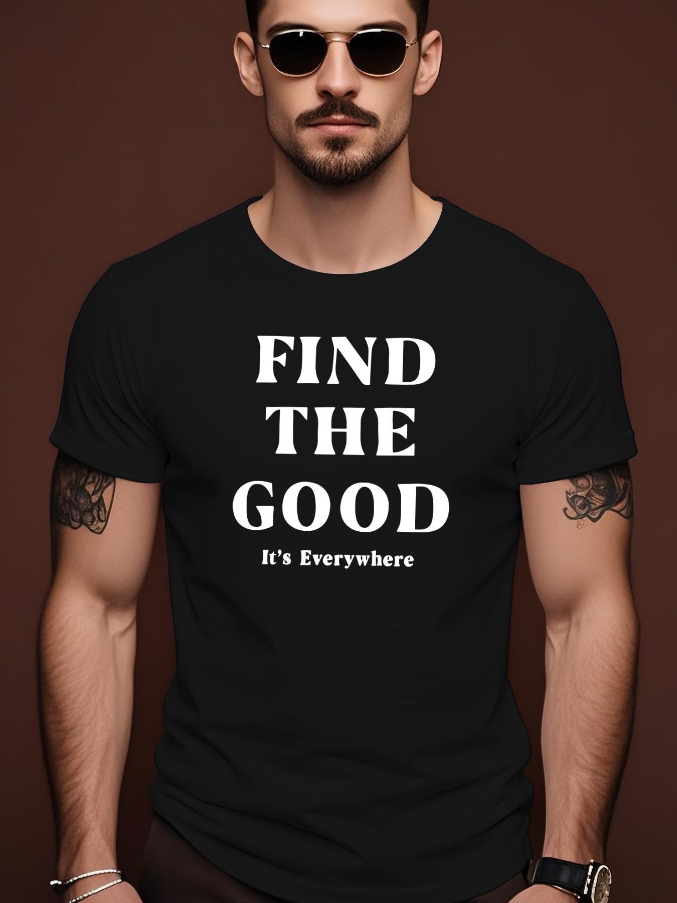 Light Blue Find the Good Graphic Tshirt - Casual Summer... XL