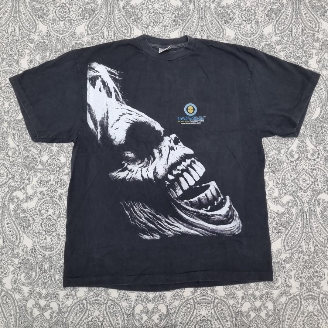 Vintage Iron Maiden T Shirt Mens Womens Tees Top Brave New World Tour Eddie Graphic Print 3XL