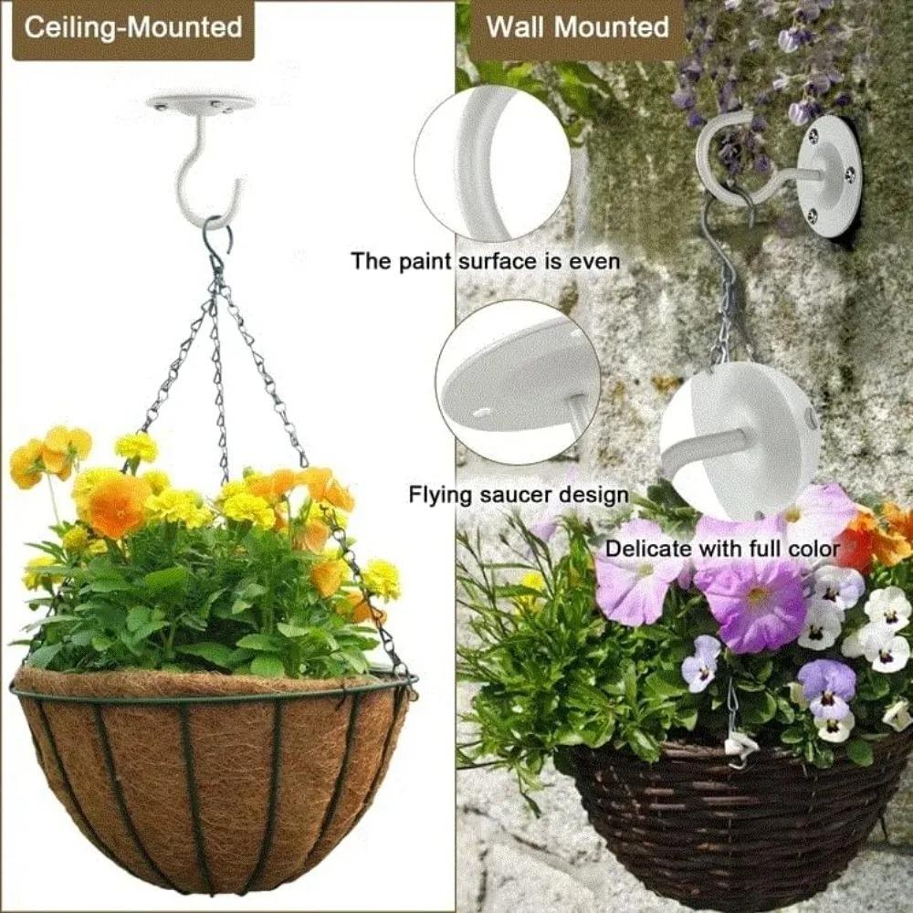 Rust Resistant Ceiling Wall Mounted Hook Durable Heavy Load Hanging Bracket for Plant Baskets Lantern Bird Feeder Home Storage