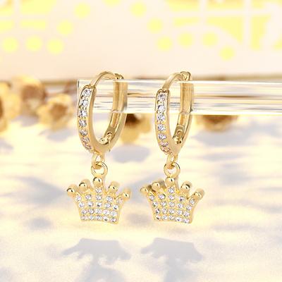 Micro-inlaid Zircon Crown Earbuds Personalized Super Flash Versatile Earrings for Women Versatile Earrings
