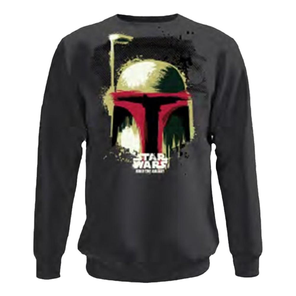 Star Wars Mens Boba Fett Helmet Sweatshirt