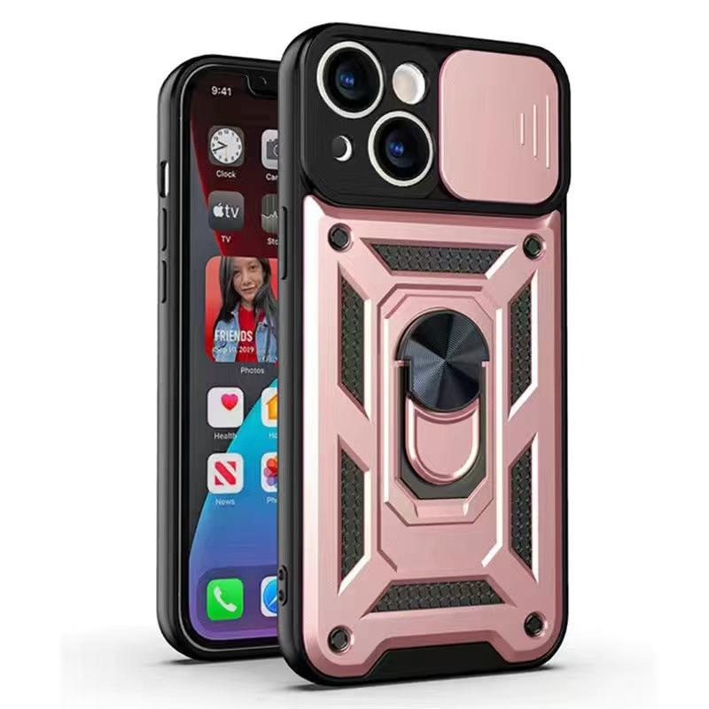 Applicable to Apple 16promax mobile phone case push window iPhone15/14 all-inclusive 13/12/11 magnetic matte support