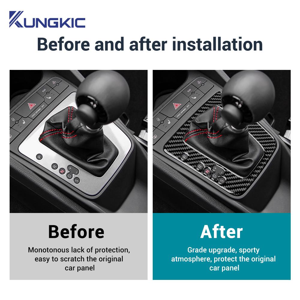 Real Soft Carbon Fiber Sticker For Seat Ibiza 6j 2009 2010 2011 2012 2013 2014 LHD Car Gear Shift Panel Trim Accessories