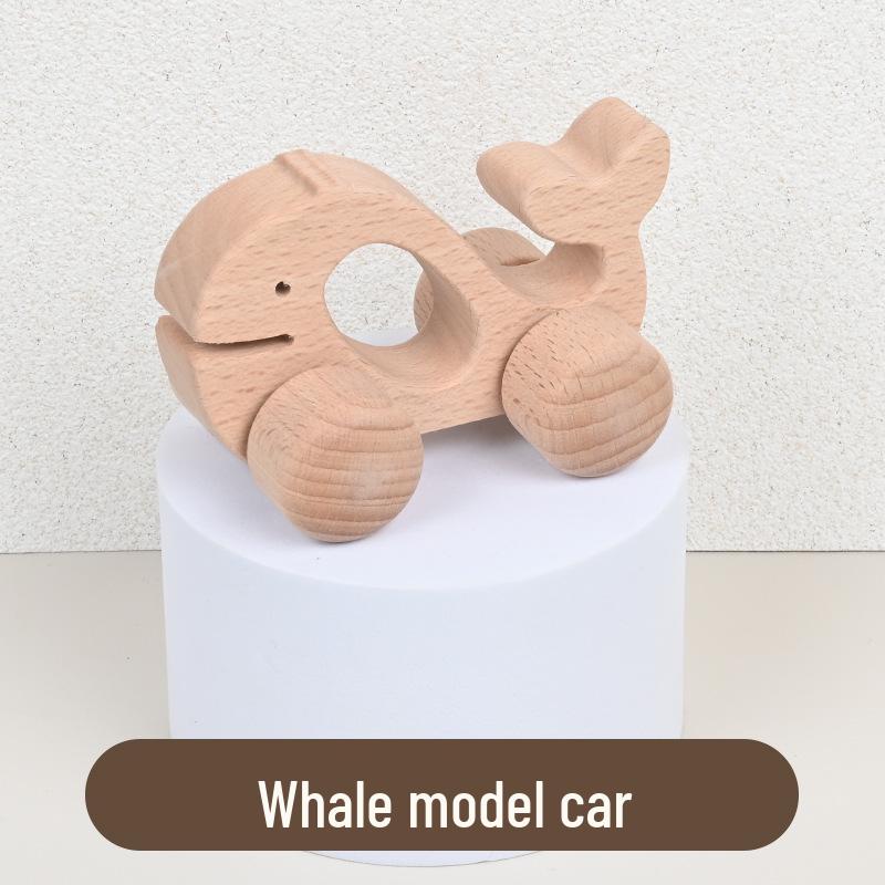Beech Wood Toy Car - Original Inertia Push Car for Infants, Grasping Training, Solid Wood, Safe for Teething, Educational