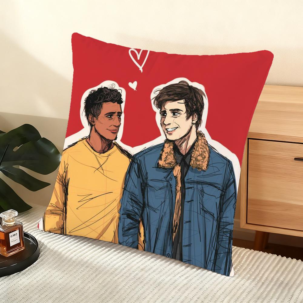 Love Simon Gay Movie Cushion Cover Silky Short Plush Home Sofa Cushion Cover - Invisible Zipper Home Decoration