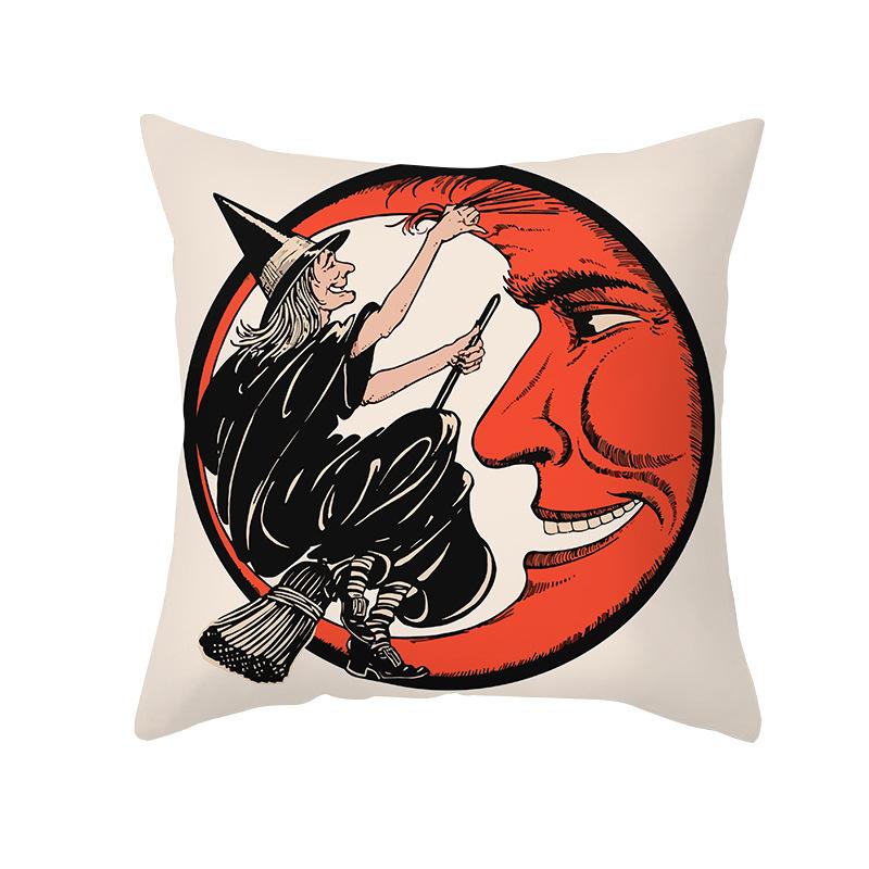 Halloween Pillow Cover Spoof Pumpkin Print Peach Skin Shopee Home Sofa Cushion Cover Pillow Cover