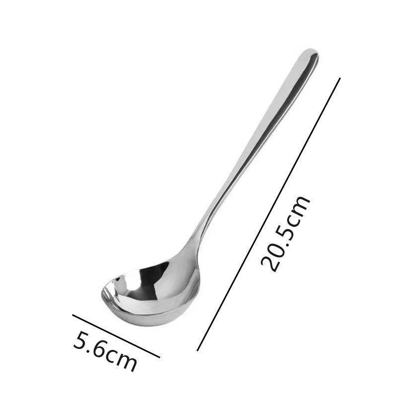 Stainless Steel Deep Soup Ladle with Long Handle for Home, Kitchen, and Hot Pot Use.