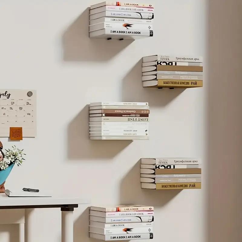 1PCS Invisible Bookshelf Wall Mounted Storage Rack Hidden Suspended Storage Rack Book Wall Support Rack