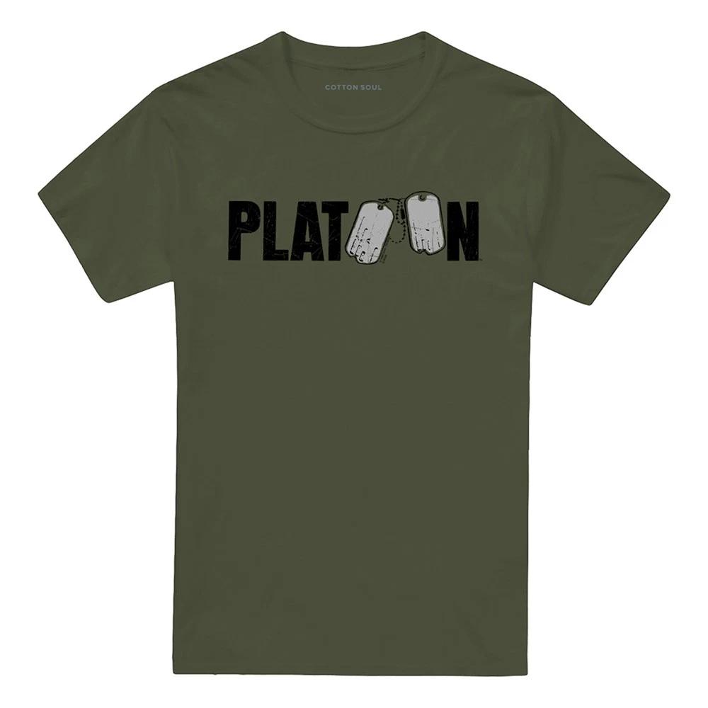 Platoon Logo 100% Cotton T-shirt Mens Tees Top S-3XL, Military Green 3XL