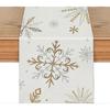 Chemin de table de Noël, Chemin de table de Noël Décoration pour table d'intérieur de maison, Flocon de neige blanc