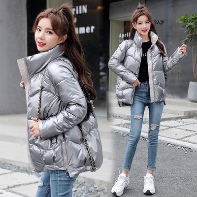 Winter Glossy Down Cotton Jacket Women's Short Loose Bakery Thick Small Cotton Jacket Jacket