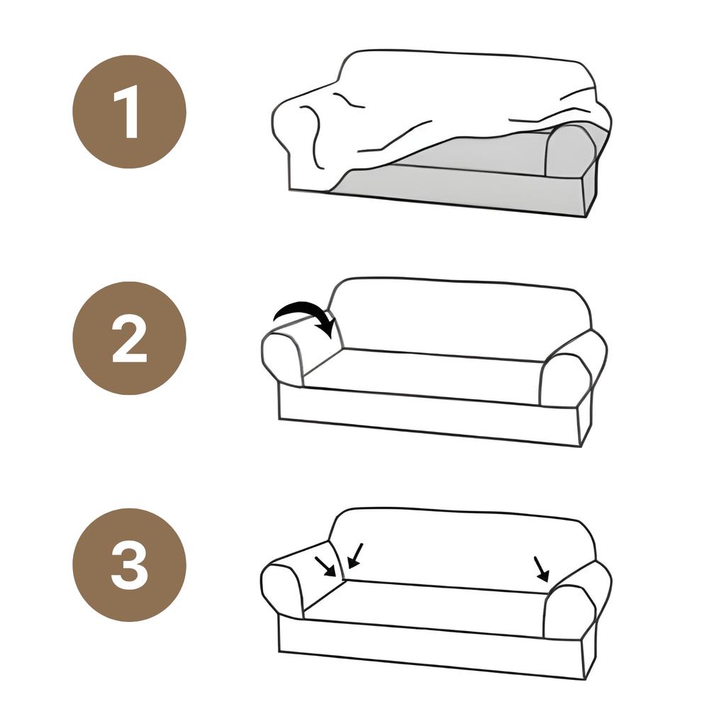 Cover for a Sofa, 3-seater Sofa, Elastic, Bottle Green