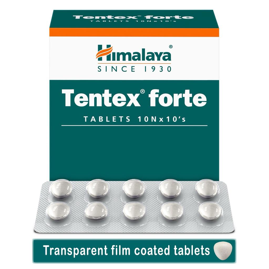 Himalaya 10 X 10 Strip Tentex Forte Male Wellness Libido Enhancer With Ashvagandha Shilajeet, Total 100 Tablets