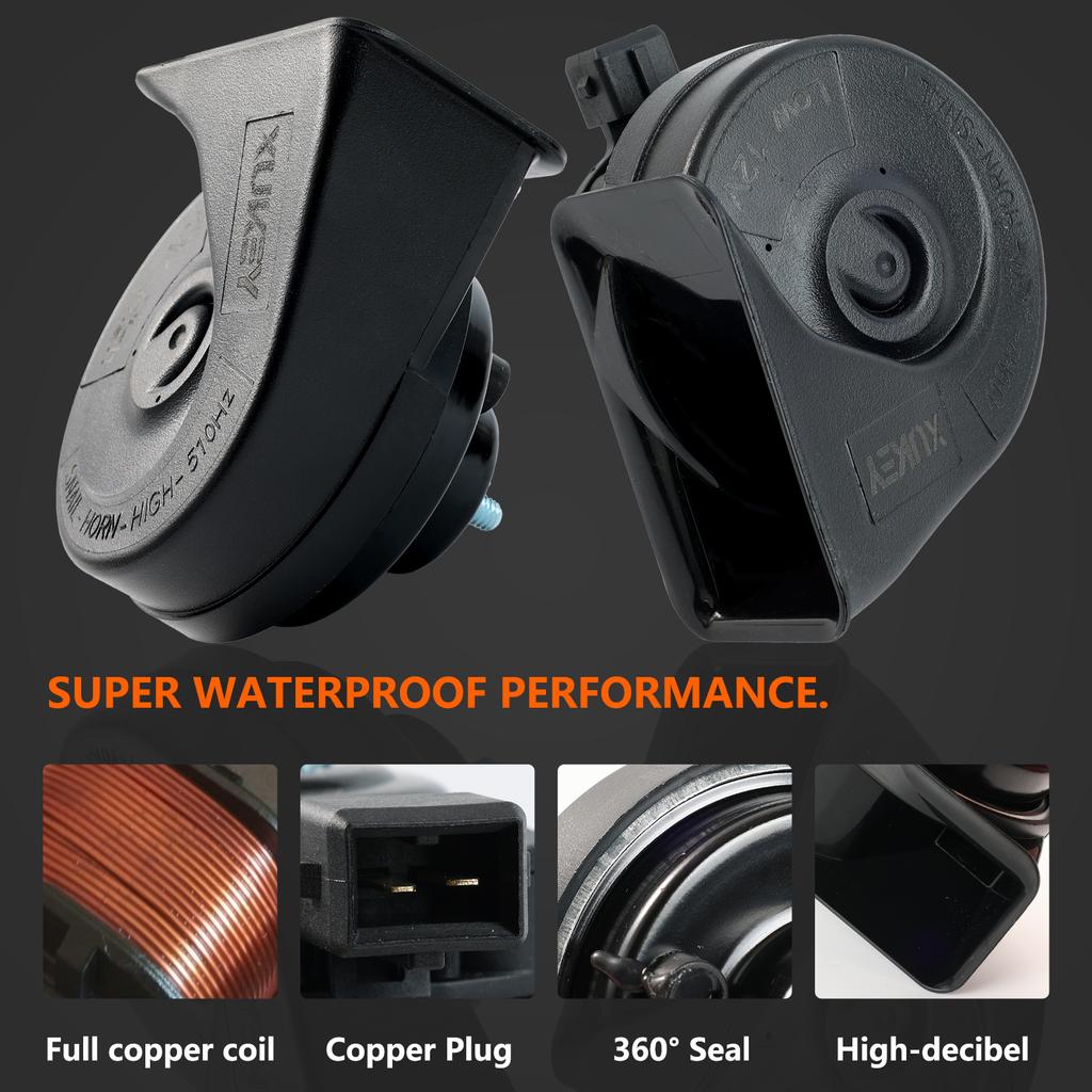 12V 110-125db 410/510Hz High Low Pitch Snail Horn Loud For Peugeot 106 206 307 308 405 406 605 607 806 Boxer Bipper & Tepee