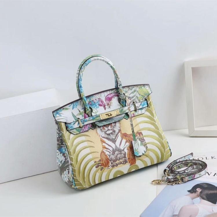 2025 Neues Modell, lackierte Tasche, Damenhandtasche aus Rindsleder erste Schicht, tragbare Schulter-Umhängetasche, personalisiertes Tiermuster