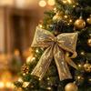 Hanging Christmas Sequin Bow Retro Exquisite Christmas Tree Ornament Sparkling Wreath Garland Bow Merry Christmas