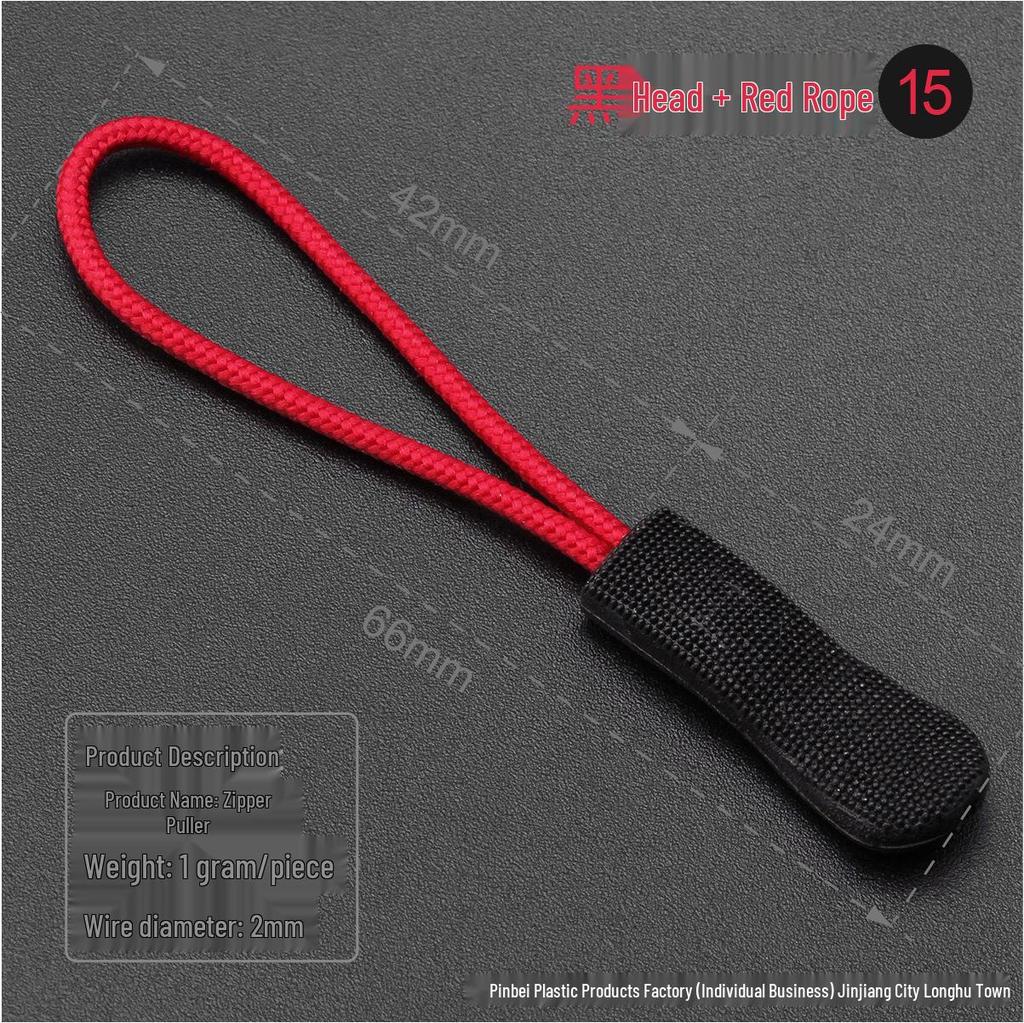Black Caterpillar Zipper Pull: Popular Luggage Tail Rope Cord