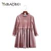 YUBAOBEI Kids Winter Long-sleeve Dress 4-14 Yrs Teenage Girl Velvet Elegant Evening Party Gown Child Clothes