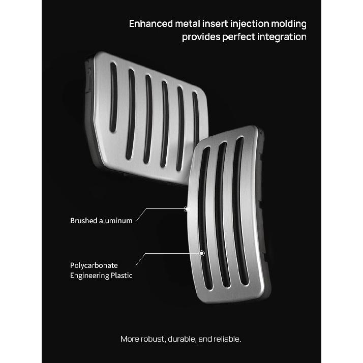TPARTS Aluminum Self-Flip Lock Performance Pedal Sets Accelerator Brake Pedals Cover For Tesla Model 3 Highland 2024+/Model Y Juniper 2025+ Non-Slip